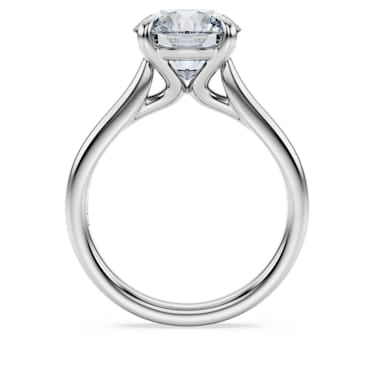 Eternity solitaire ring, Lab-grown diamonds 3 ct tw, Round shape, 14K white gold image 4