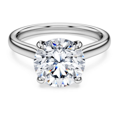 Eternity solitaire ring, Lab-grown diamonds 3 ct tw, Round shape, 14K white gold image 1