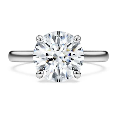 Eternity solitaire ring, Lab-grown diamonds 3 ct tw, Round shape, 14K white gold image 2