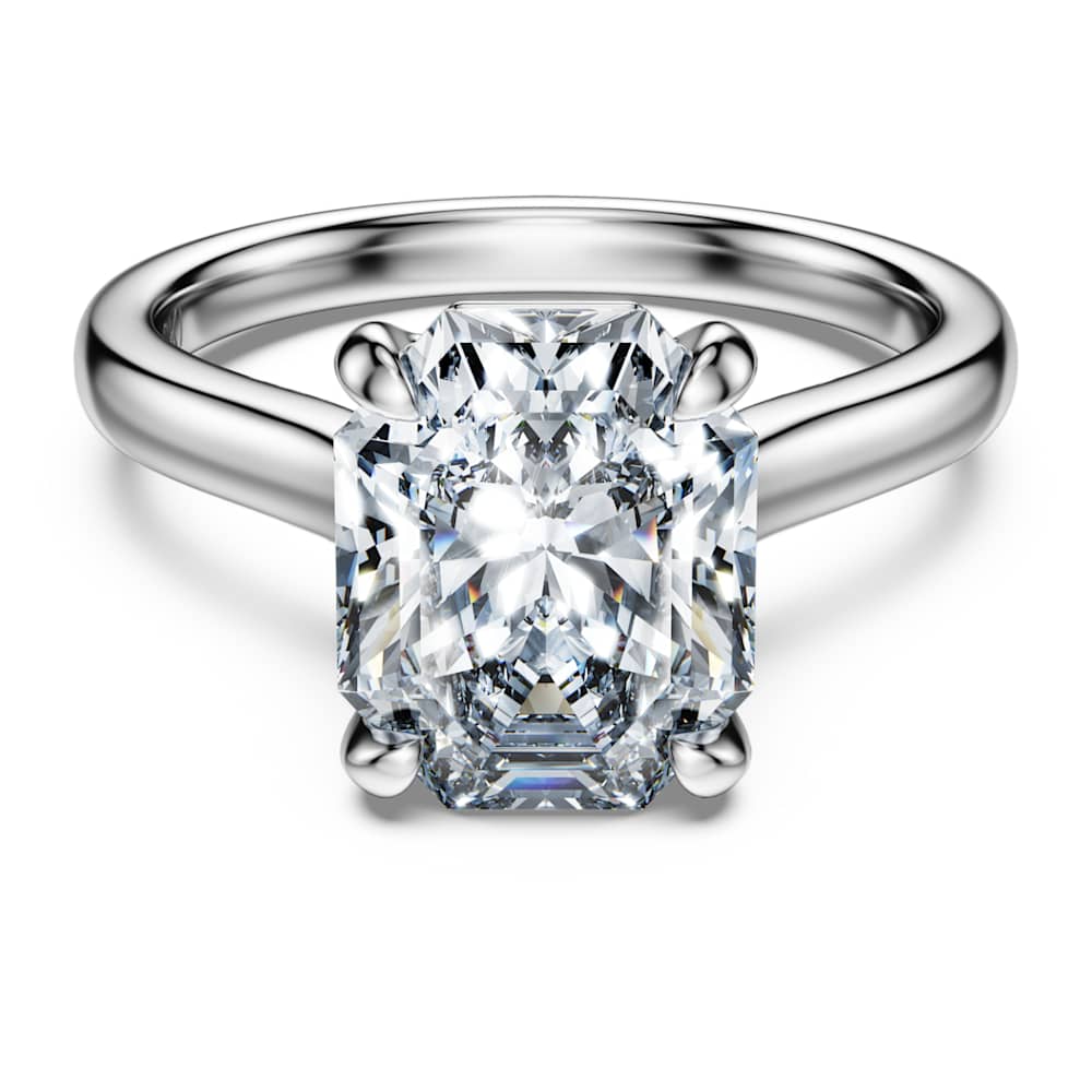 Eternity solitaire ring, Lab-grown diamonds 3.0 ct tw, Octagon shape, 14K white gold image 1