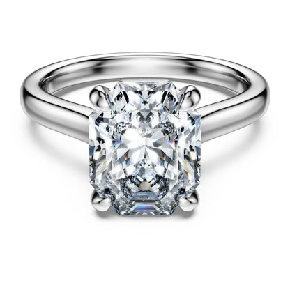 Eternity solitaire ring, Lab-grown diamonds 3.0 ct tw, Octagon shape, 14K white gold image 1