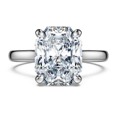 Eternity solitaire ring, Lab-grown diamonds 3.0 ct tw, Octagon shape, 14K white gold image 2