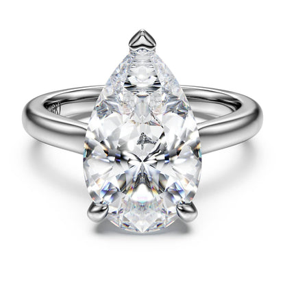 Eternity solitaire ring, Lab-grown diamonds 5 ct tw, Pear cut, 18K white gold image 1