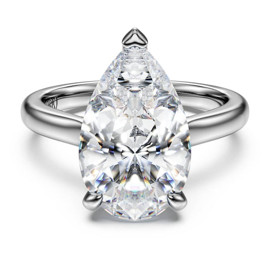 Eternity solitaire ring, Lab-grown diamonds 5 ct tw, Pear cut, 18K white gold image 1