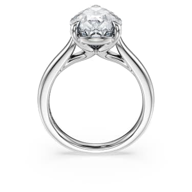 Eternity solitaire ring, Lab-grown diamonds 5 ct tw, Pear cut, 18K white gold image 4