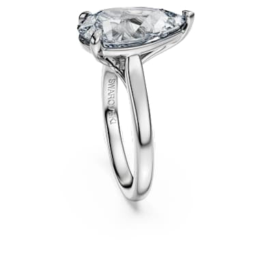 Eternity solitaire ring, Lab-grown diamonds 5 ct tw, Pear cut, 18K white gold image 3