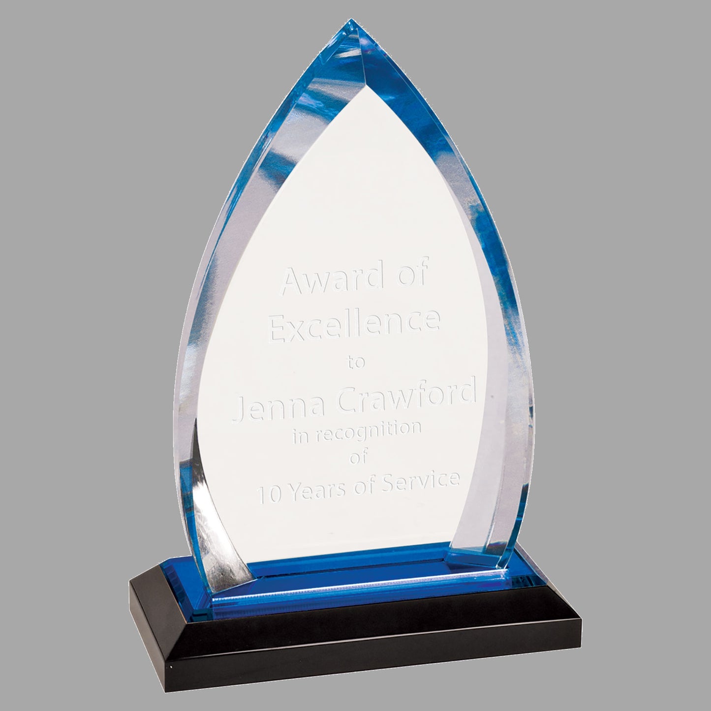 7.75" Oval Impress Acrylic Award – item IMP601BU