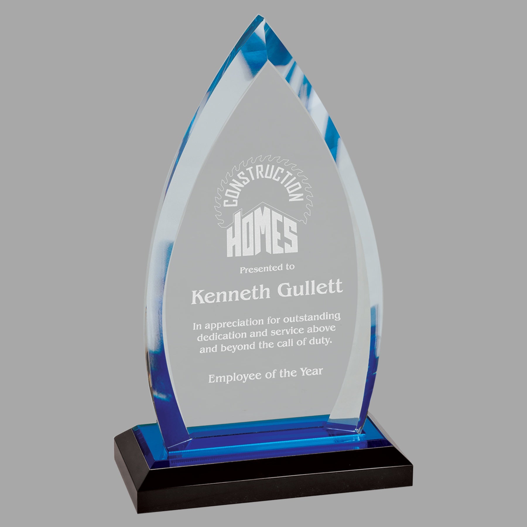 8.75" Oval Impress Acrylic Award – item IMP602BU